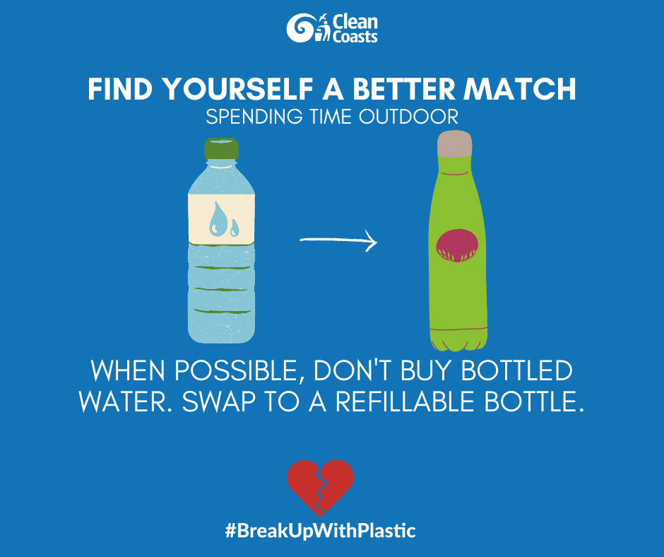 Don't buy bottled water, simply fill in your reusable bottles before leaving your home